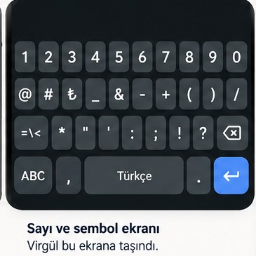 Glas Keyboard number and symbol screen